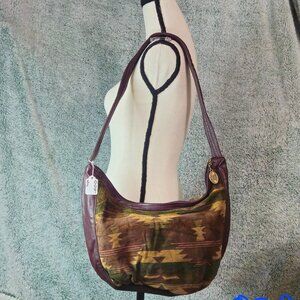 stone mountain brown leather and suede bag in good condition